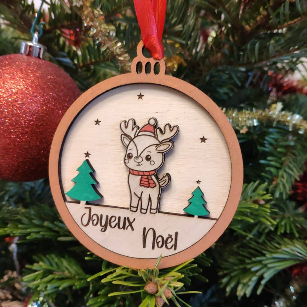 Le renne du Père Noël - Décoration de sapin - Joyeux Noël